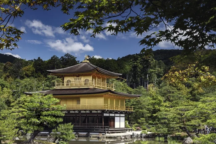 Framed Print : Kinkaku-ji Golden Pavilion in Kyoto surrounded by nature