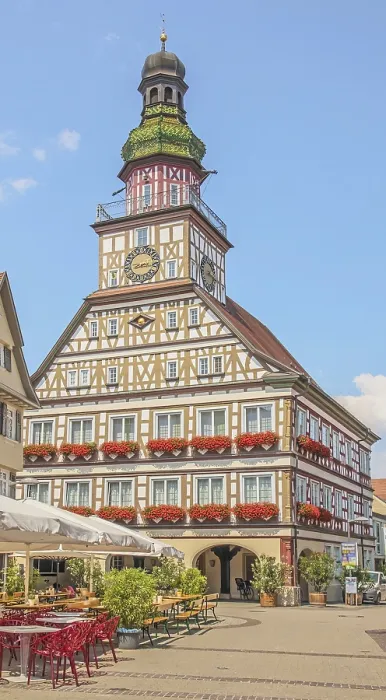 Framed Print : Kirchheim unter Teck Town Hall and Pedestrian Zone