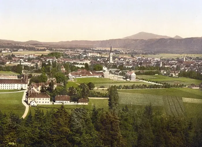 Framed Print : Klagenfurt from Kreuzberg, Carinthia Framed Print : Klagenfurt from Kreuzberg, Carinthia
