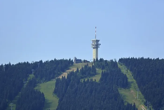 Framed Print : Klinovec, Keilberg with broadcasting tower 1243m