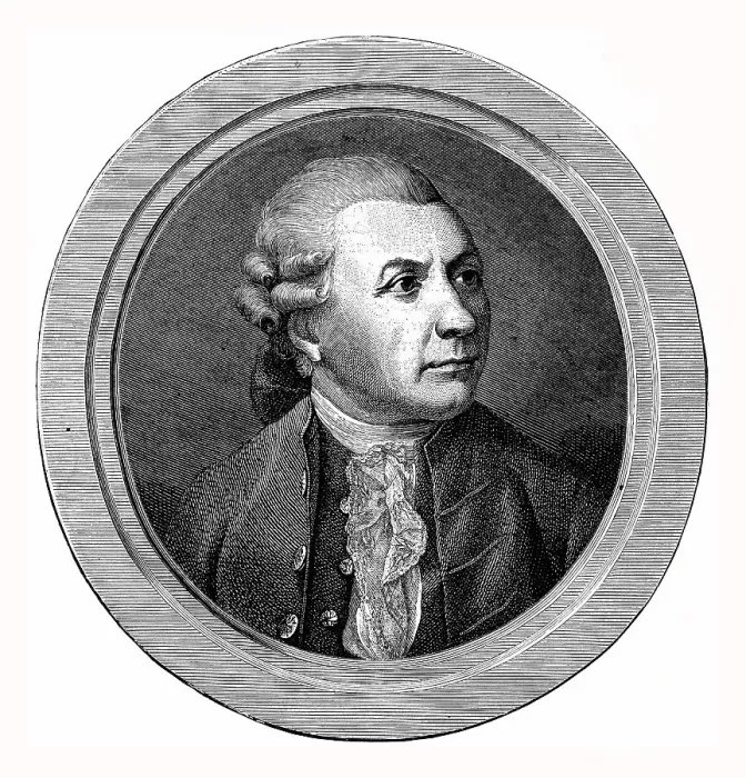 Framed Print : Klopstock in his middle age, historic depiction in Deutsche Literaturgeschichte