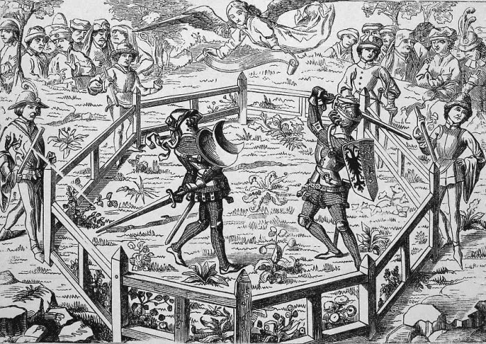 Framed Print : Knights fighting in the Middle Ages