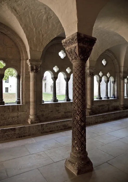 Framed Print : Koenigslutter Imperial Cathedral Column in the northern wing of the cloister 76964 Shaft with wickerwork 12th century