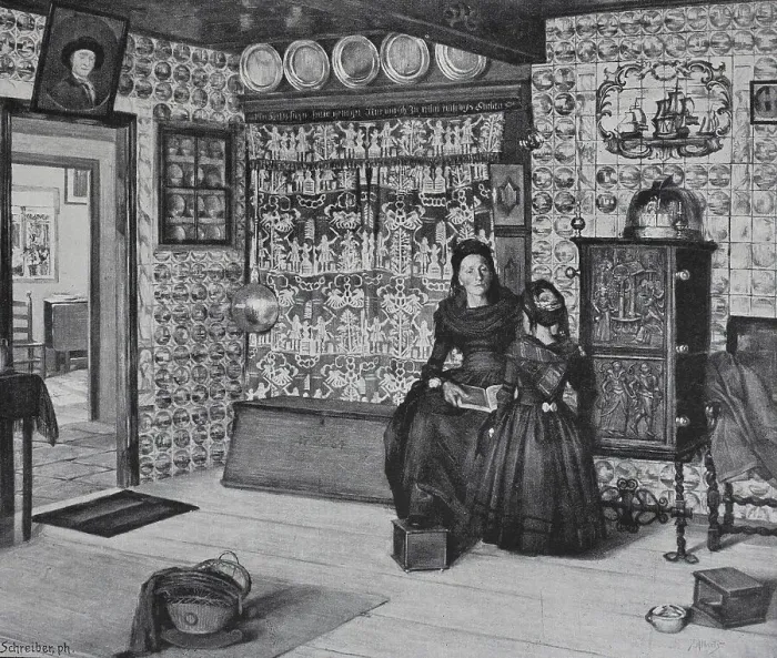 Framed Print : Koenigspesel, a Frisian room from the 18th century Framed Print : Koenigspesel, a Frisian room from the 18th century