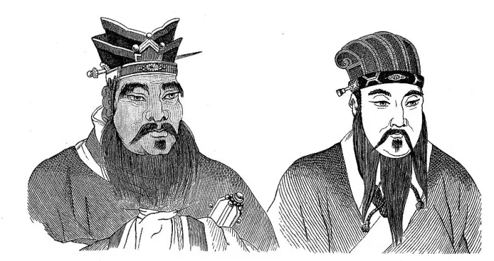 Framed Print : Kong-fu-tse and his disciple Meng-tse Framed Print : Kong-fu-tse and his disciple Meng-tse