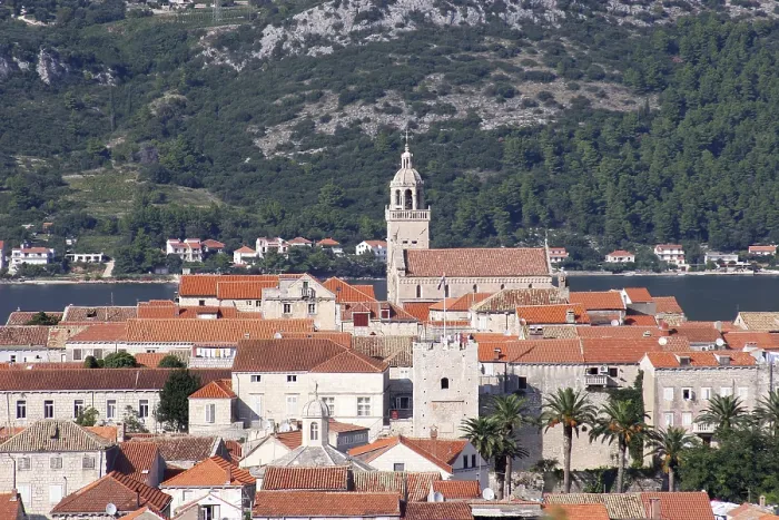 Framed Print : Korcula. Small island city near Dubrovnik in Croatia
