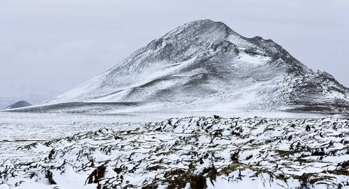 Framed Print : Krafla volcanic area, snow-covered