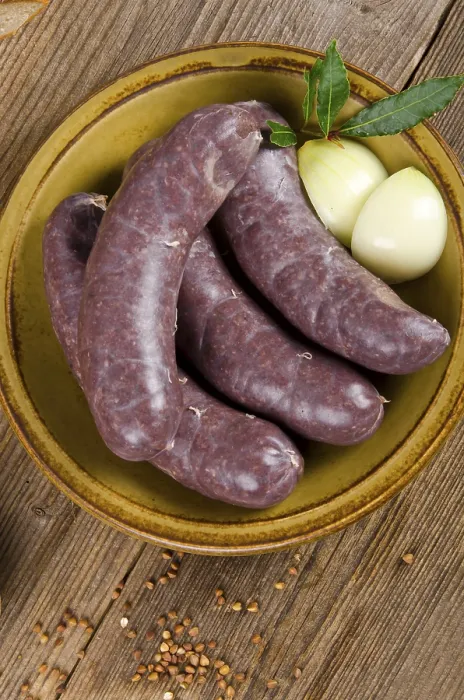 Framed Print : Krupniok traditional blood sausage in Polish cuisine
