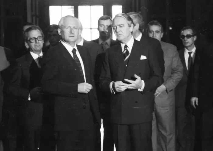 Framed Print : The Krupp concern used the visit of the important GDR politician