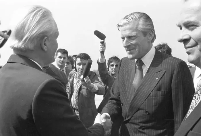 Framed Print : The Krupp concern used the visit of the important GDR politician