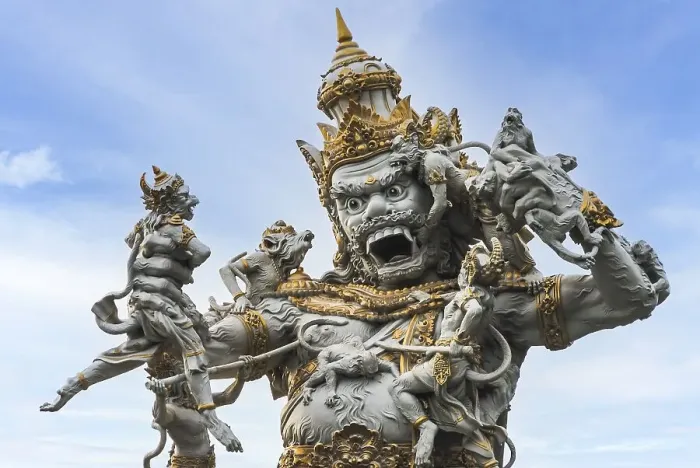 Framed Print : Kumbakarna Laga statue at the Botanical Gardens in Bali