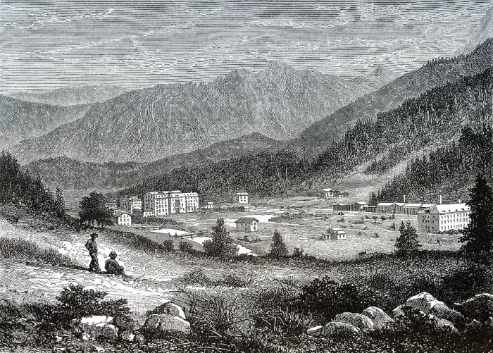 Framed Print : Kurort St. Moritz, Alpenort im Engadin in der Schweiz