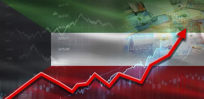 Framed Print : Kuwait financial growth on market graph
