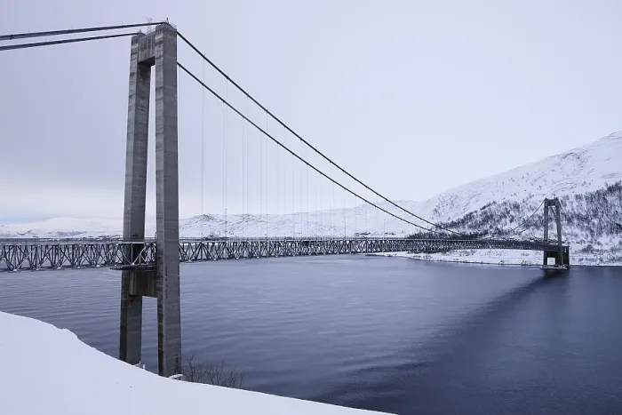 Framed Print : Kvalsund bridge, Kvalsundfjord Framed Print : Kvalsund bridge, Kvalsundfjord