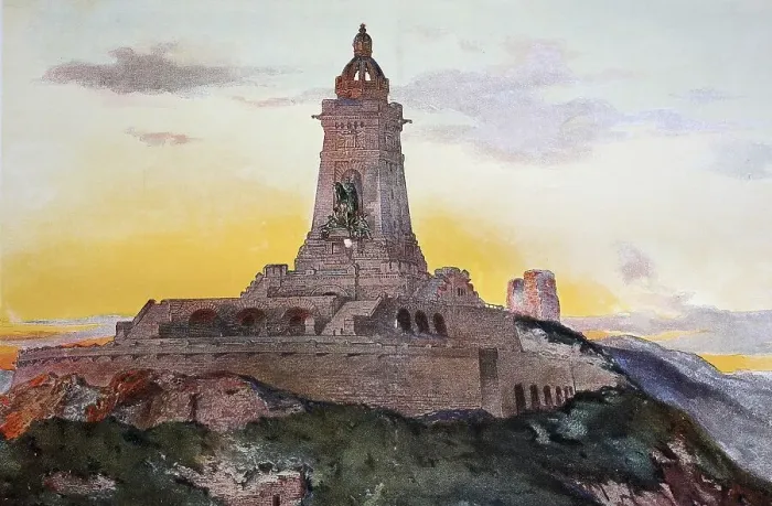 Framed Print : The Kyffhaeuser Monument, also known as the Barbarossa Monument