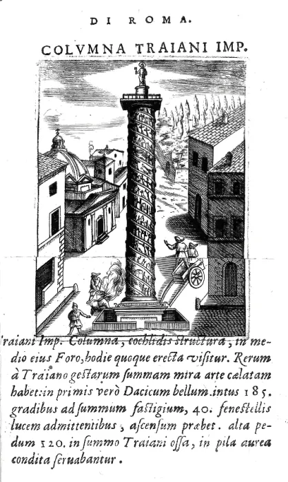 Framed Print : La Colonna Traiana, Trajan's Column is a column of honour erected in 112 / 113 AD for the Roman Emperor Trajan