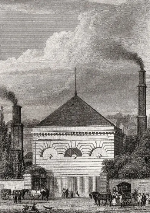Framed Print : La pompe a feu, Passy, Paris, antique steel engraved print Framed Print : La pompe a feu, Passy, Paris, antique steel engraved print