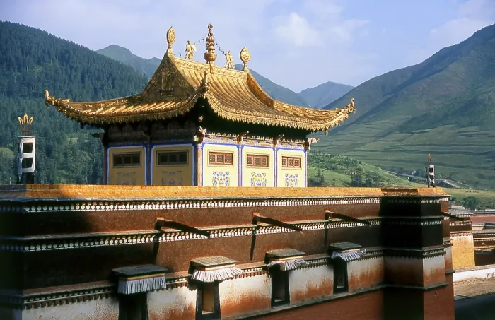 Framed Print : Labrang Monastery is one of the six great monasteries of the Geluk (Yellow Hat) school of Tibetan Buddhism