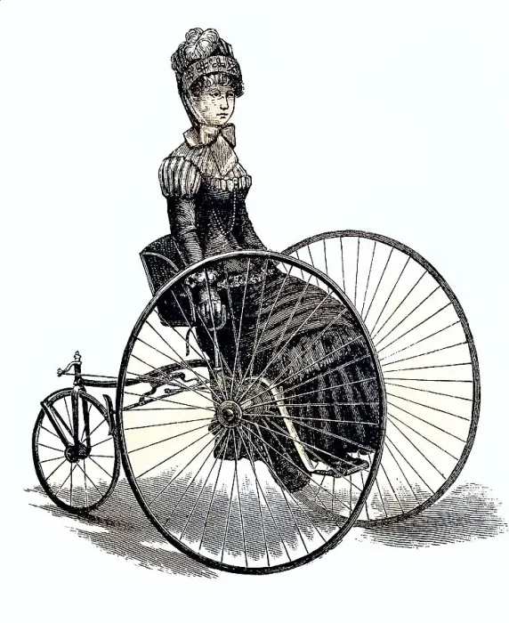 Framed Print : Ladies draisine from 1885, tricycle Framed Print : Ladies draisine from 1885, tricycle