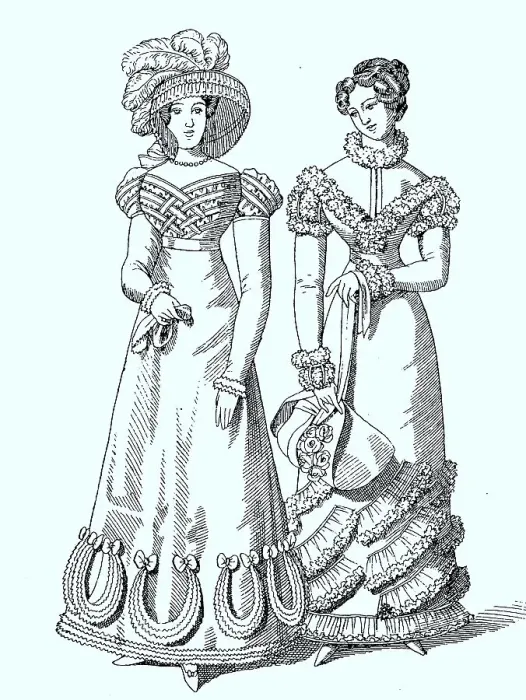 Framed Print : Ladies fashion in 1821, Germany