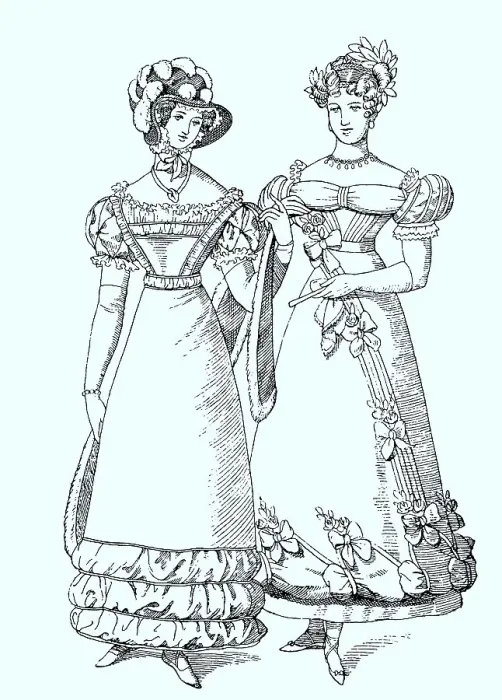 Framed Print : Ladies fashion in 1823, Germany Framed Print : Ladies fashion in 1823, Germany