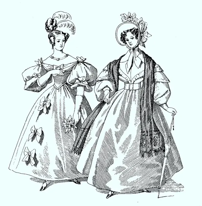 Framed Print : Ladies fashion in 1839, Germany
