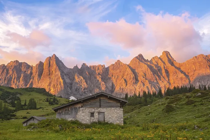 Framed Print : The Ladiz-Alm, the high alpine pasture of the Eng-Alm