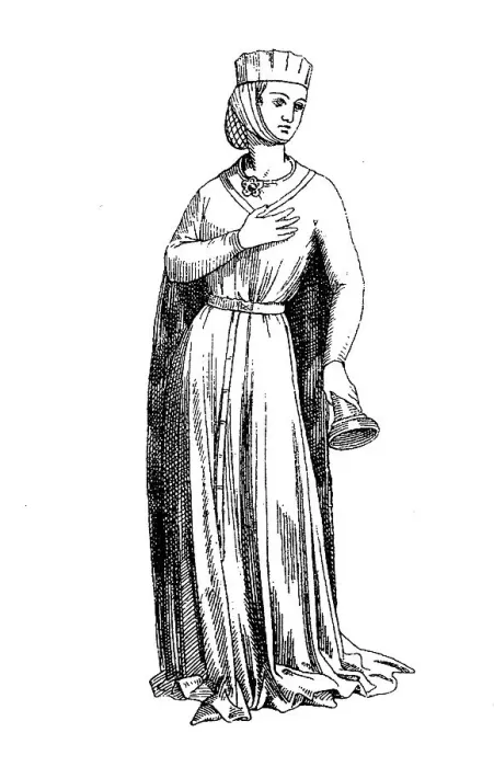 Framed Print : Lady with skirt, cloak and giver Framed Print : Lady with skirt, cloak and giver