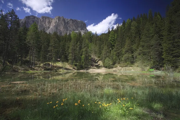 Framed Print : Lago de La lunch, Alta Badia, South Tyrol