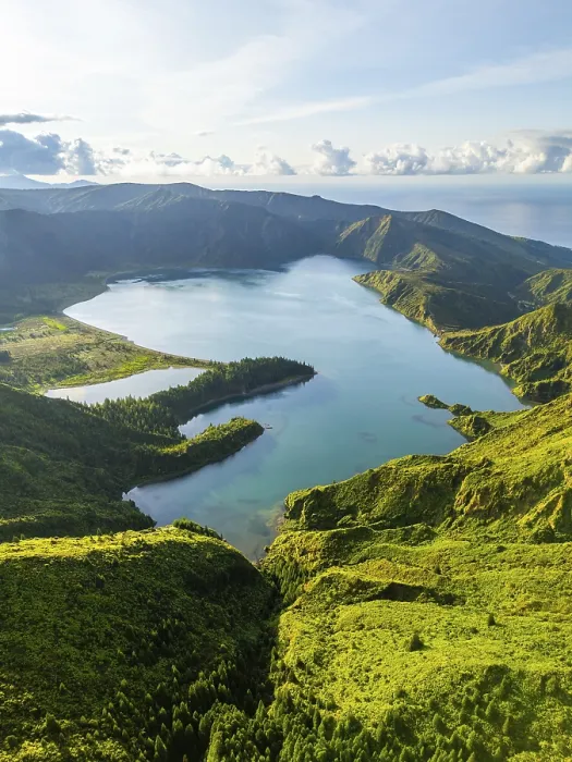 Framed Print : Lagoa do Fogo Crater Lake at Sunrise