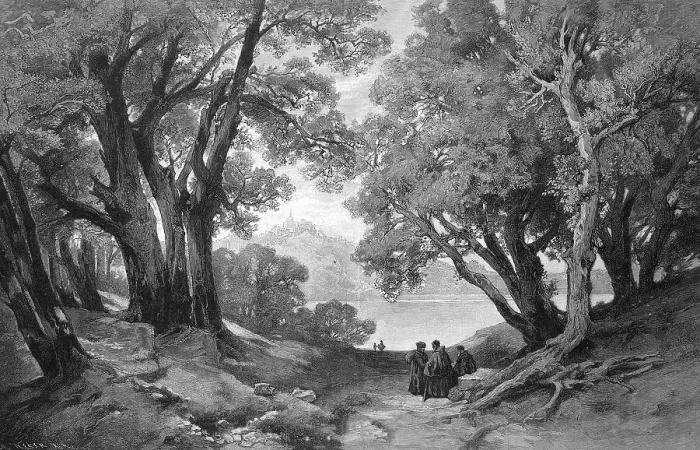 Framed Print : Lake Albano with a View of Castel Gandolfo