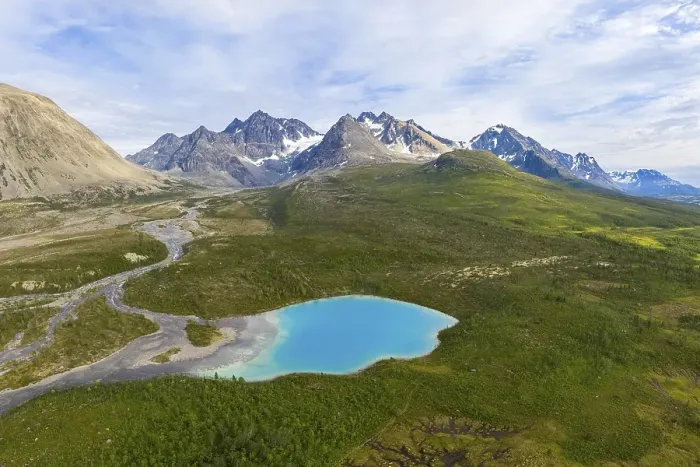 Framed Print : Lake Aspevatnet with mountains of the Lyngen Alps