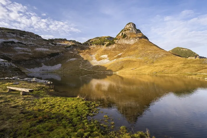Framed Print : Lake Augstsee and the Atterkogel mountain on the Loser
