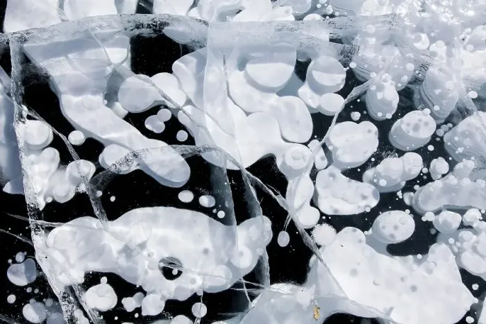 Framed Print : Lake Baikal in winter, ice forms