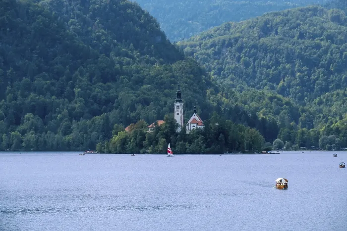 Framed Print : Lake Bled with the island of Blejski otok