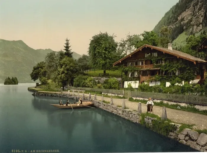 Framed Print : Lake Brienz, Chalet am See, Bernese Oberland Framed Print : Lake Brienz, Chalet am See, Bernese Oberland
