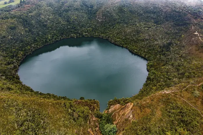 Framed Print : Lake Guatavita, Colombian Andes