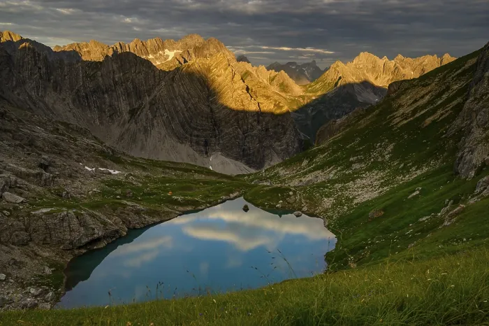 Framed Print : Lake Guffelsee and Lechtal Alps in the morning light Gramais Framed Print : Lake Guffelsee and Lechtal Alps in the morning light Gramais