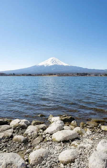 Framed Print : Lake Kawaguchi with volcano Mt Framed Print : Lake Kawaguchi with volcano Mt