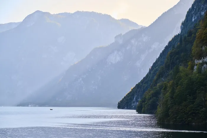 Framed Print : Lake Koenigssee in autumn, Alps