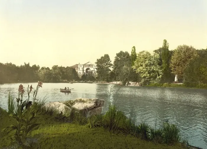 Framed Print : Lake in the municipal park of Karlsruhe