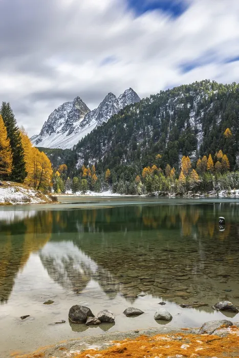 Framed Print : Lake Palpougna, mountain lake, Piz da la Plais