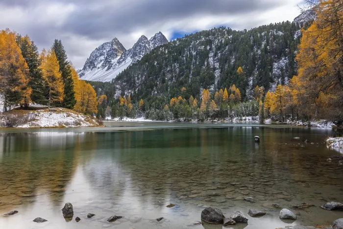 Framed Print : Lake Palpougna, mountain lake, Piz da la Plais