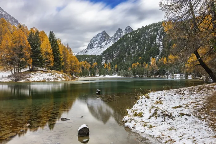 Framed Print : Lake Palpougna, mountain lake, Piz da la Plais