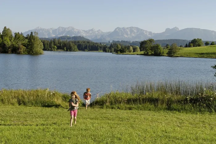 Framed Print : Lake Schwaltenweiher near Seeg