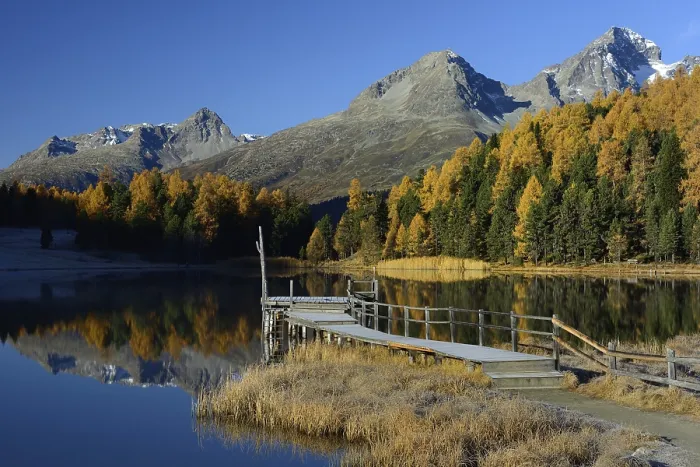 Framed Print : Lake Staz near St. Moritz, Lej da
