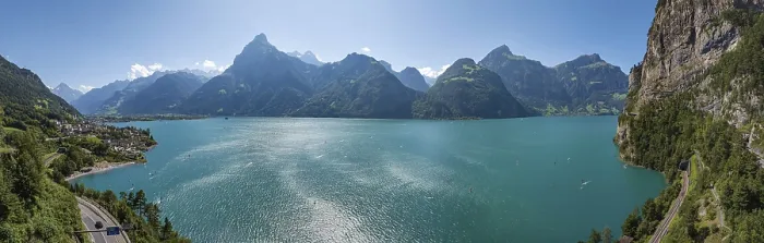 Framed Print : Lake Uri, part of Lake Lucerne near Flueelen