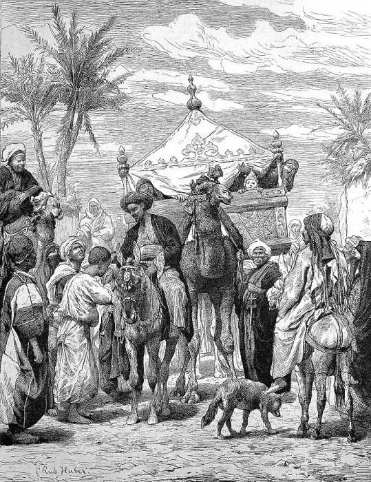 Framed Print : The landlord returns from the pilgrimage in 1879 from Mecca and is greeted by his subjects Framed Print : The landlord returns from the pilgrimage in 1879 from Mecca and is greeted by his subjects