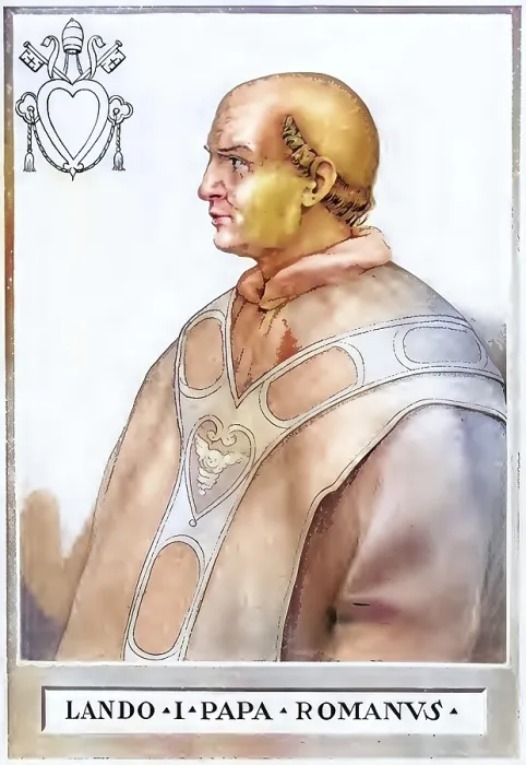 Framed Print : Lando (lat. Landus, born in the 9th century east of Rome)