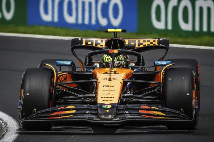 Framed Print : Lando Norris of Great Britain drives the McLaren Formula 1 Team MCL39 during third practice at Albert Park in Melbourne